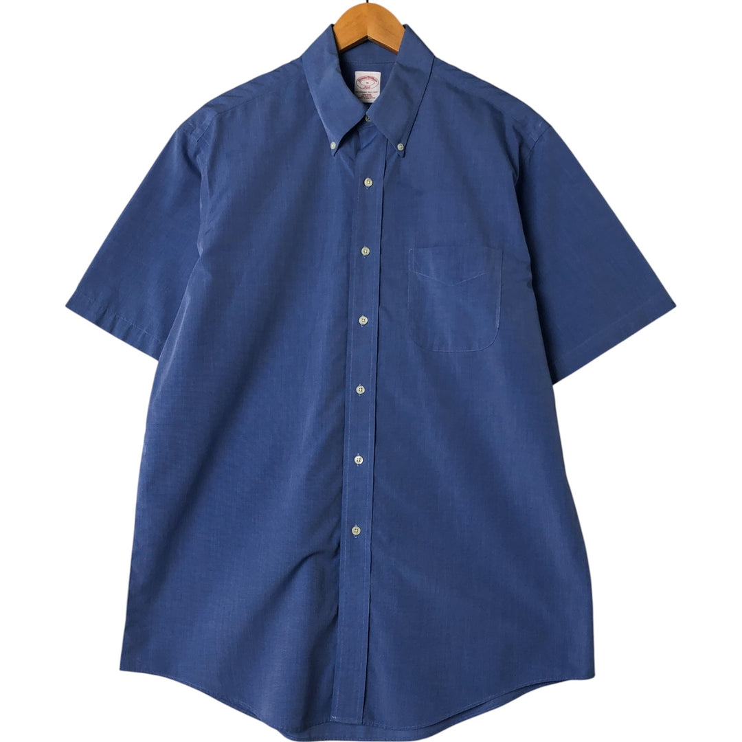 Brooks Brothers 346 short sleeve button-down shirt, men's size L cotton blue type Vintage Second Hand