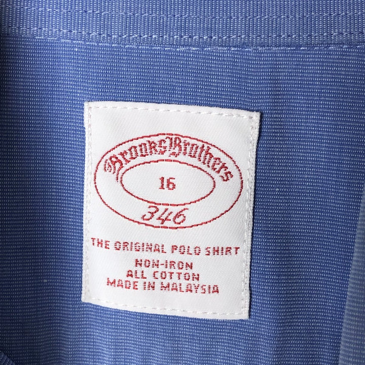 Brooks Brothers 346 short sleeve button-down shirt, men's size L cotton blue type Vintage Second Hand