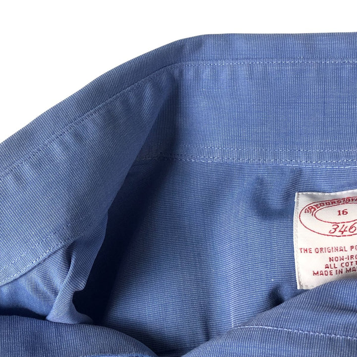 Brooks Brothers 346 short sleeve button-down shirt, men's size L cotton blue type Vintage Second Hand
