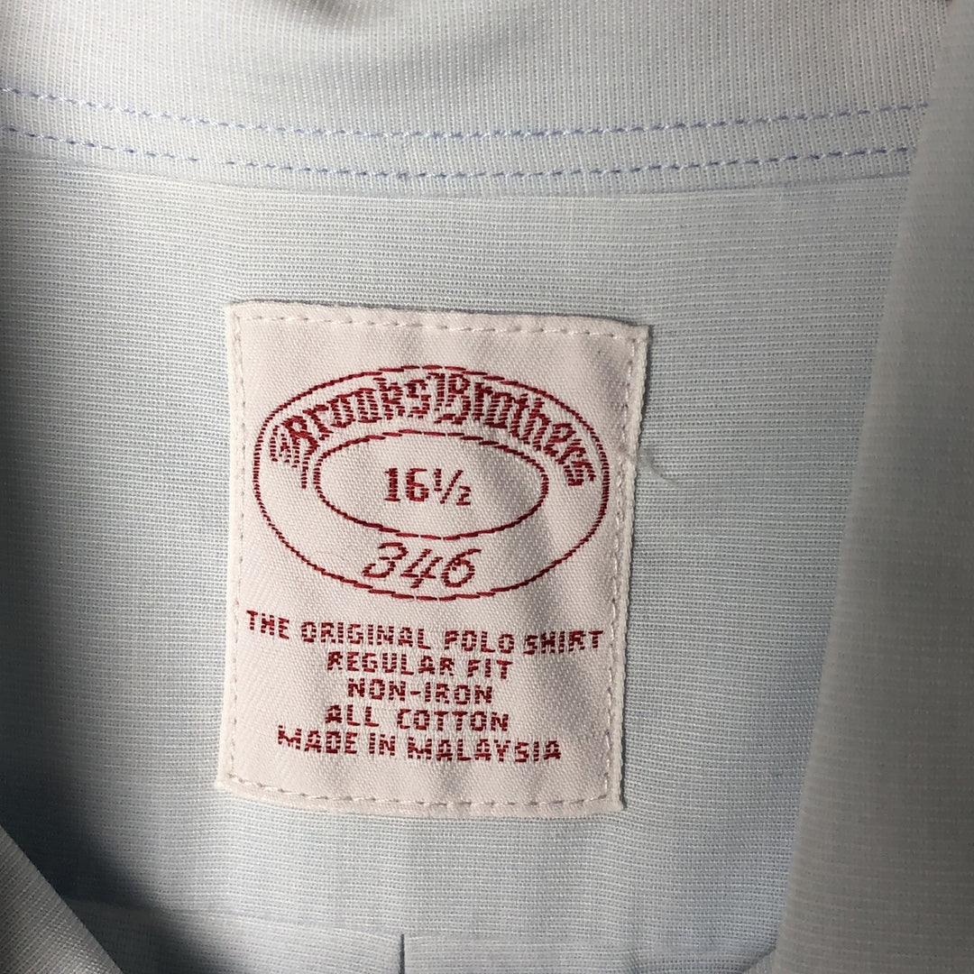 Brooks Brothers 346 short sleeve button-down shirt, men's size L cotton Blue type light blue Vintage Second Hand