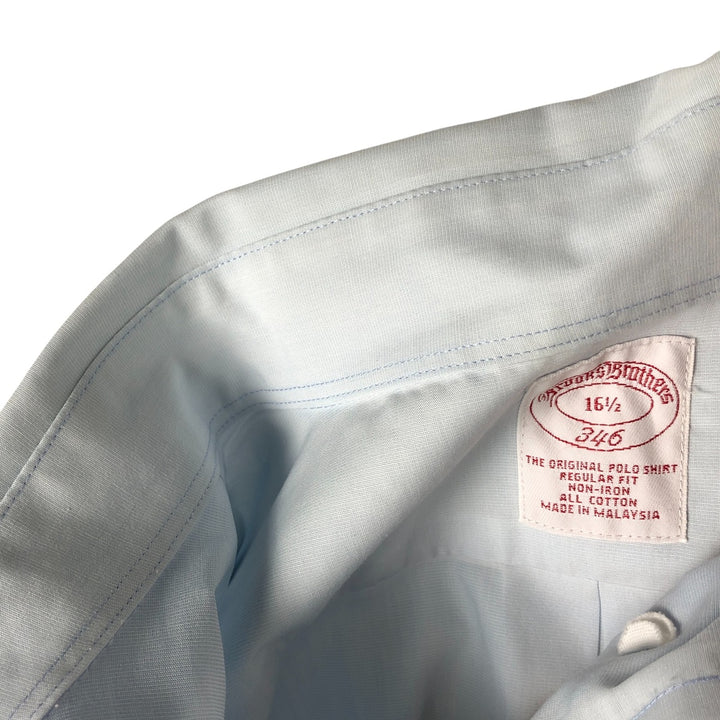 Brooks Brothers 346 short sleeve button-down shirt, men's size L cotton Blue type light blue Vintage Second Hand