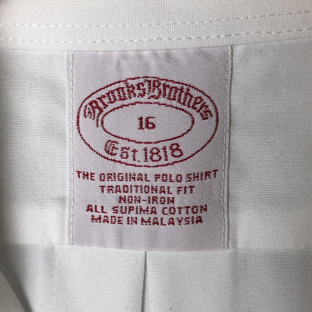 Brooks Brothers Est.1818 short sleeve button-down shirt, men's size L cotton white type Vintage Second Hand