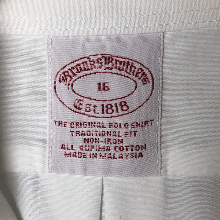 Brooks Brothers Est.1818 short sleeve button-down shirt, men's size L cotton white type Vintage Second Hand
