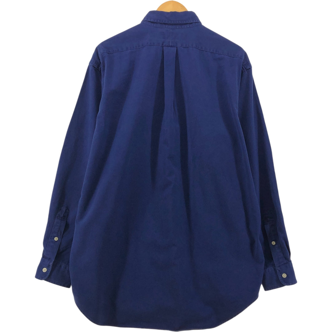 Ralph Lauren BLAKE long sleeve button down shirt, men's size L cotton navy blue type Vintage Second Hand