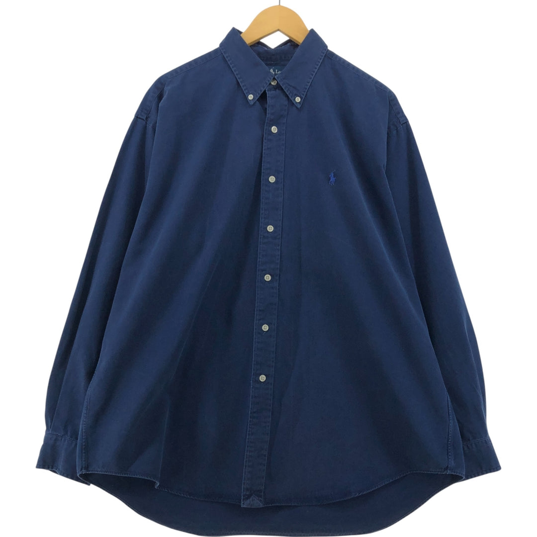 Ralph Lauren BLAKE long sleeve button down shirt, men's XL size cotton navy blue type Vintage Second Hand