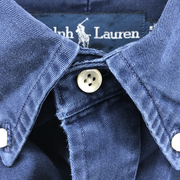 Ralph Lauren BLAKE long sleeve button down shirt, men's XL size cotton navy blue type Vintage Second Hand