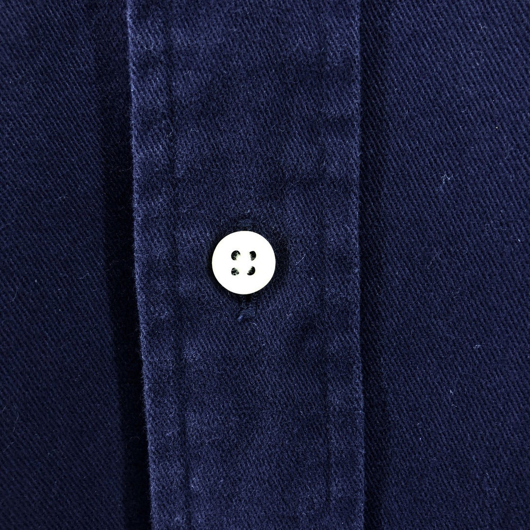 Ralph Lauren long sleeve button down shirt, men's size L cotton navy blue type Vintage Second Hand