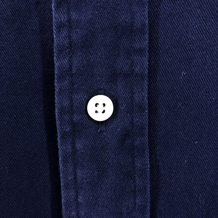 Ralph Lauren long sleeve button down shirt, men's size L cotton navy blue type Vintage Second Hand