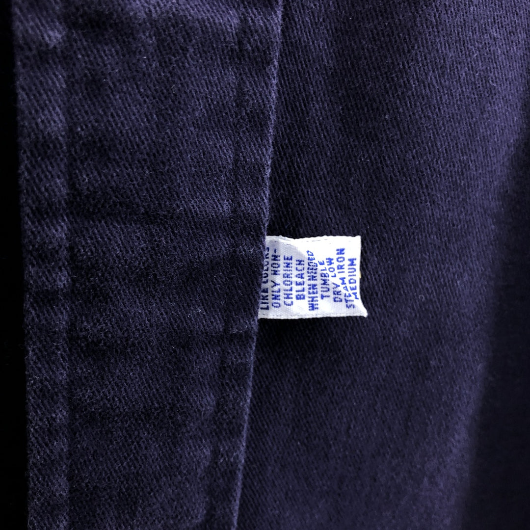 Ralph Lauren long sleeve button down shirt, men's size L cotton navy blue type Vintage Second Hand