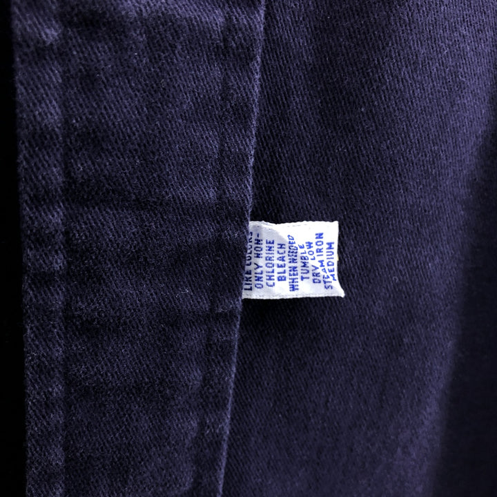 Ralph Lauren long sleeve button down shirt, men's size L cotton navy blue type Vintage Second Hand