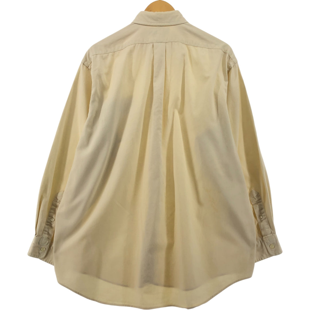 Ralph Lauren long sleeve button down shirt, men's size L cotton ivory Vintage Second Hand