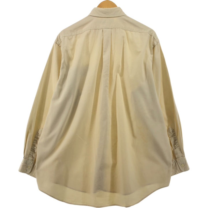 Ralph Lauren long sleeve button down shirt, men's size L cotton ivory Vintage Second Hand