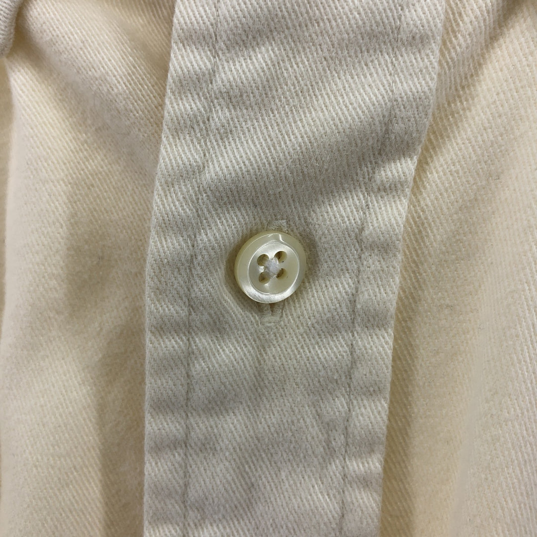 Ralph Lauren long sleeve button down shirt, men's size L cotton ivory Vintage Second Hand