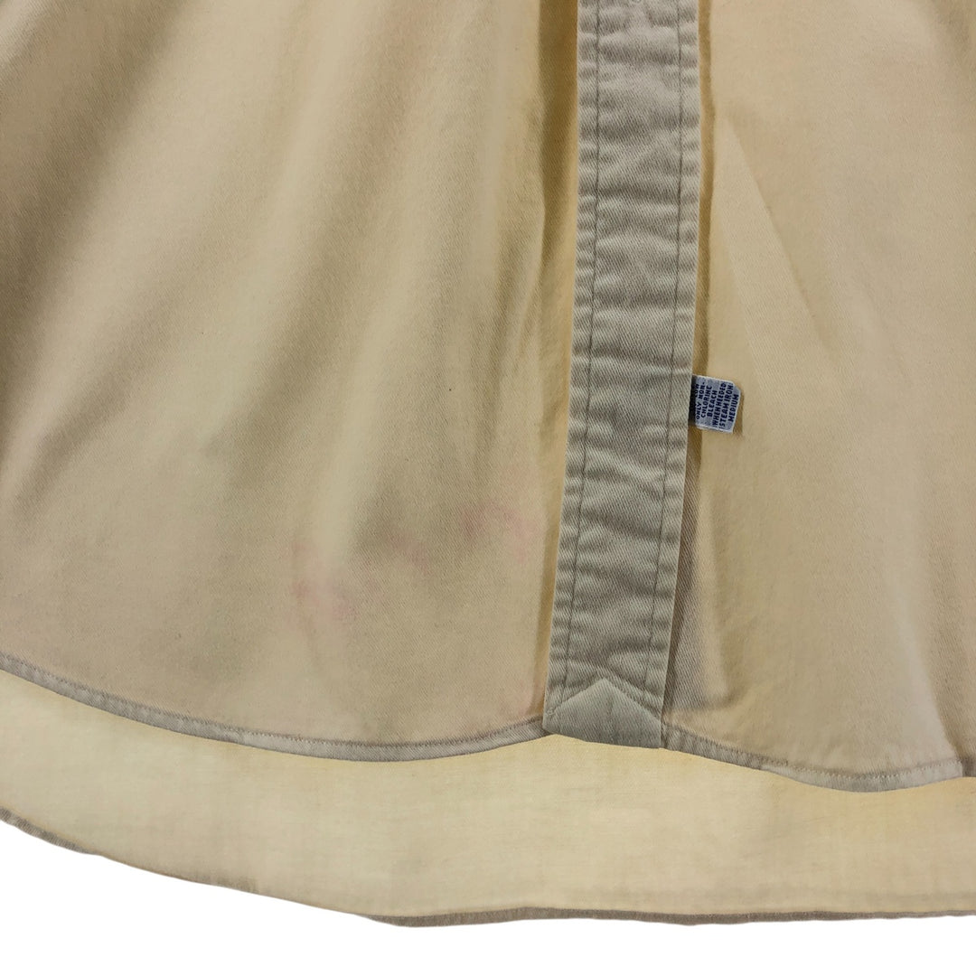 Ralph Lauren long sleeve button down shirt, men's size L cotton ivory Vintage Second Hand