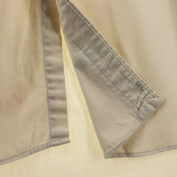 Ralph Lauren long sleeve button down shirt, men's size L cotton ivory Vintage Second Hand