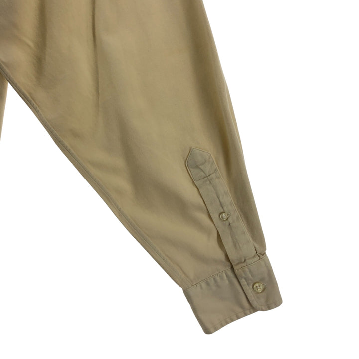 Ralph Lauren long sleeve button down shirt, men's size L cotton ivory Vintage Second Hand
