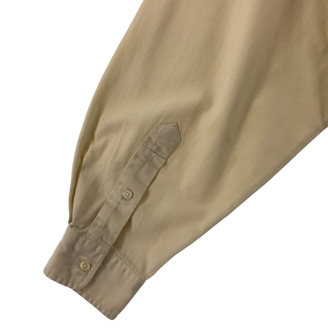 Ralph Lauren long sleeve button down shirt, men's size L cotton ivory Vintage Second Hand