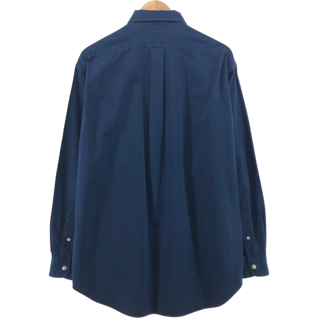 Ralph Lauren BLAKE long sleeve button down shirt, men's size L cotton navy blue type Vintage Second Hand