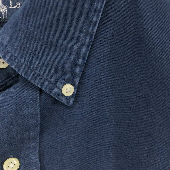 Ralph Lauren BLAKE long sleeve button down shirt, men's size L cotton navy blue type Vintage Second Hand