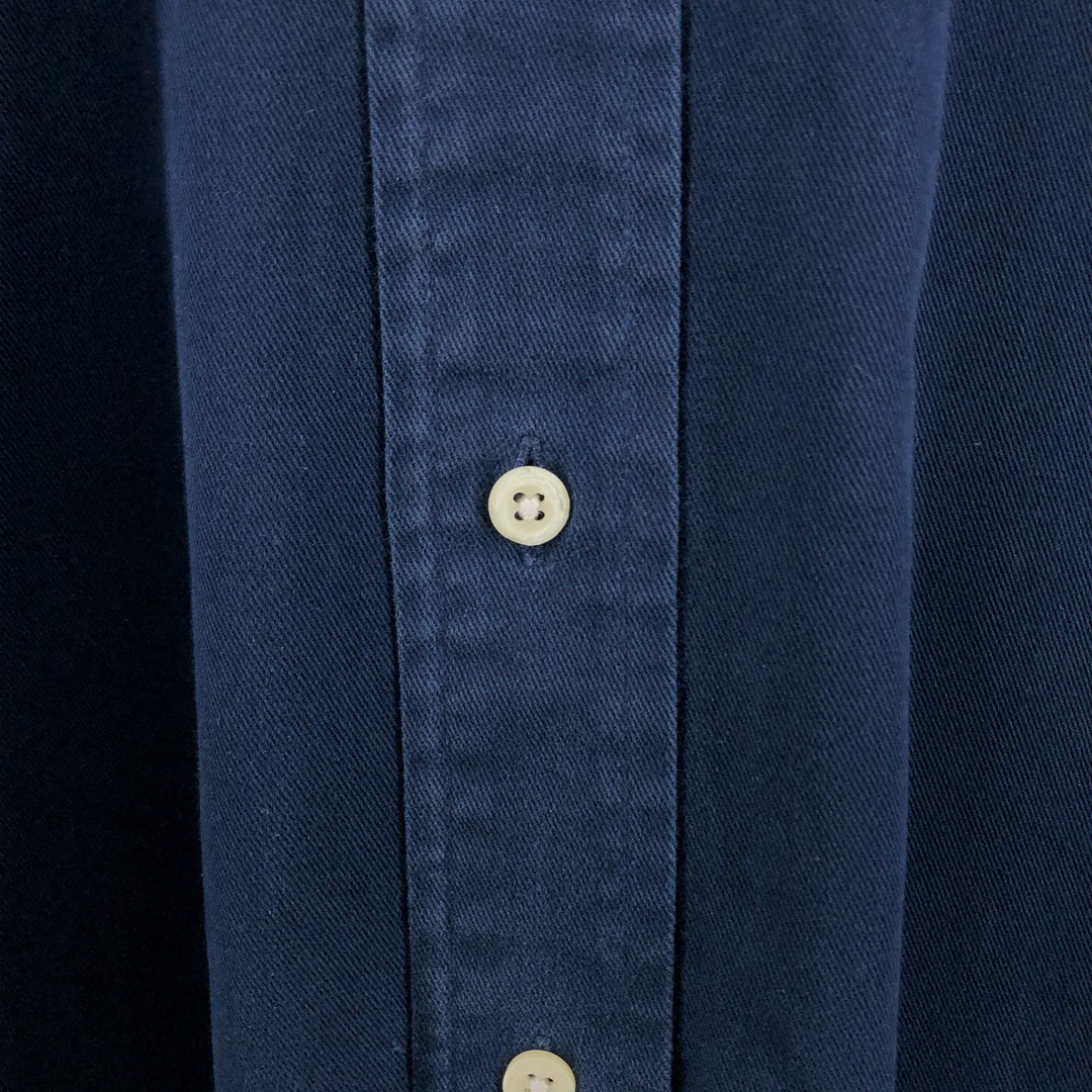 Ralph Lauren BLAKE long sleeve button down shirt, men's size L cotton navy blue type Vintage Second Hand