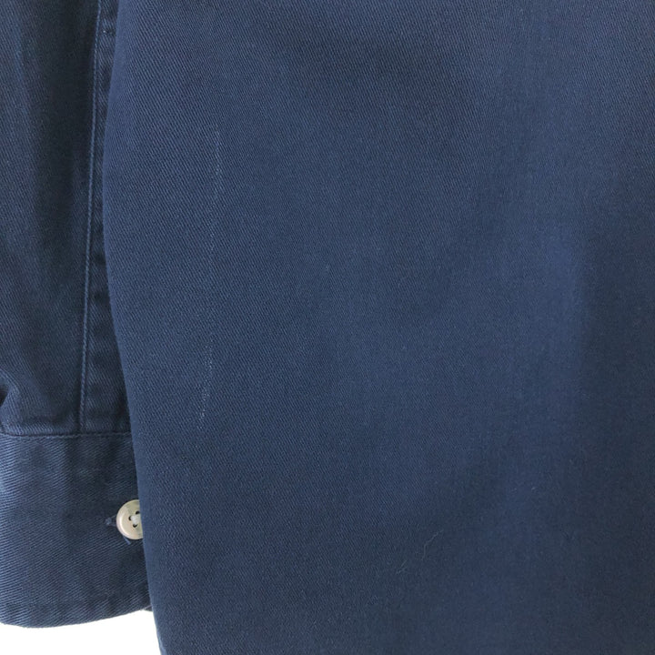 Ralph Lauren BLAKE long sleeve button down shirt, men's size L cotton navy blue type Vintage Second Hand