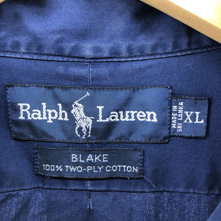 Ralph Lauren BLAKE long sleeve button down shirt, men's XL size cotton navy blue type Vintage Second Hand