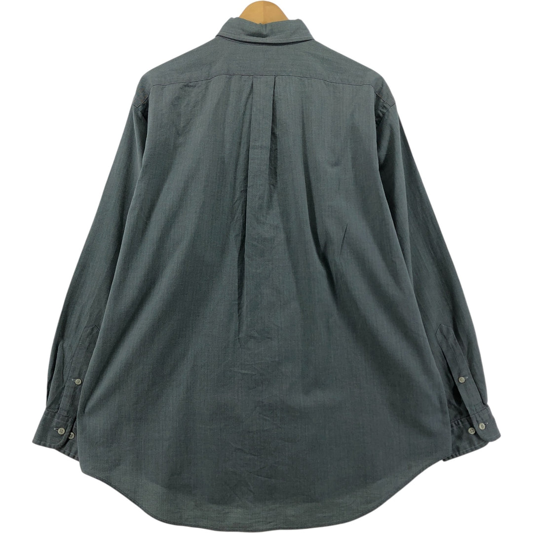 Ralph Lauren YARMOUTH long sleeve button down shirt, men's size L cotton green type Vintage Second Hand