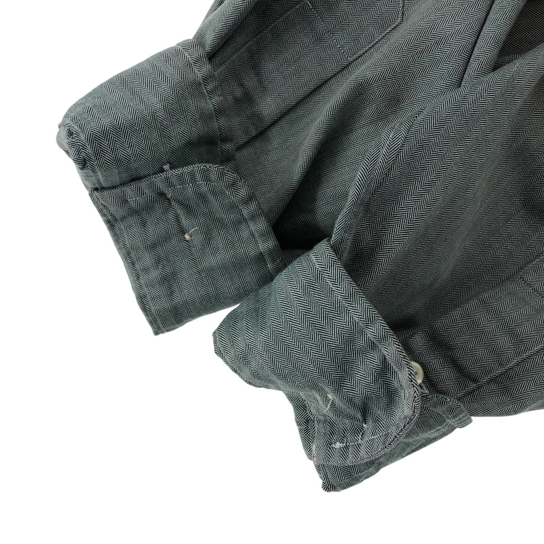 Ralph Lauren YARMOUTH long sleeve button down shirt, men's size L cotton green type Vintage Second Hand