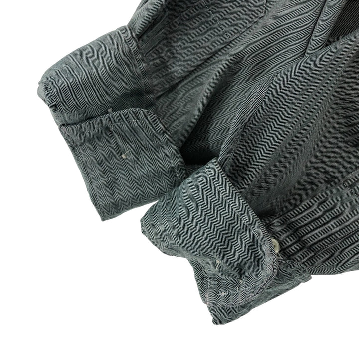 Ralph Lauren YARMOUTH long sleeve button down shirt, men's size L cotton green type Vintage Second Hand