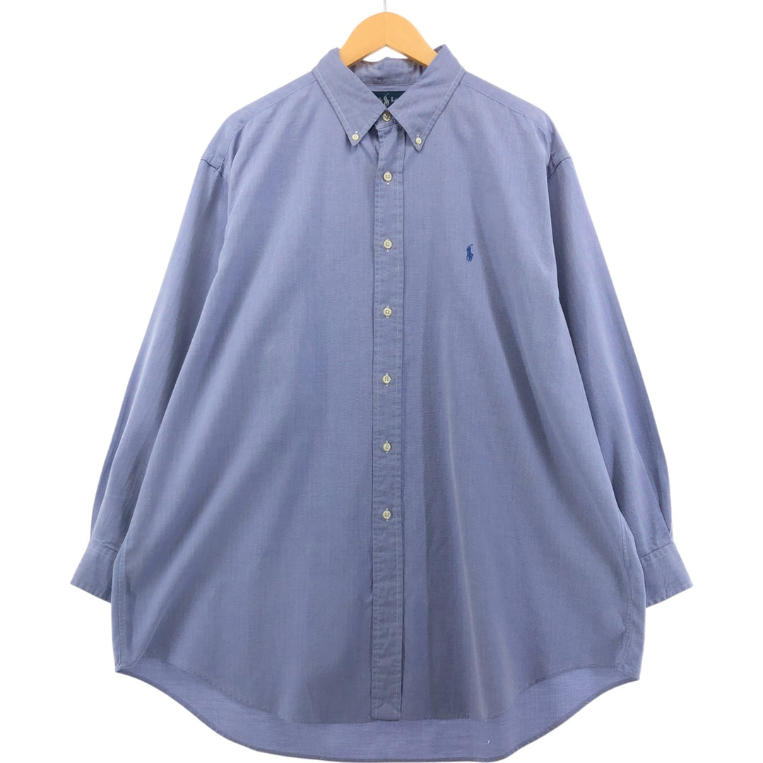 Ralph Lauren YARMOUTH Herringbone Long Sleeve Button Down Shirt Men's XL cotton purple type Vintage Second Hand