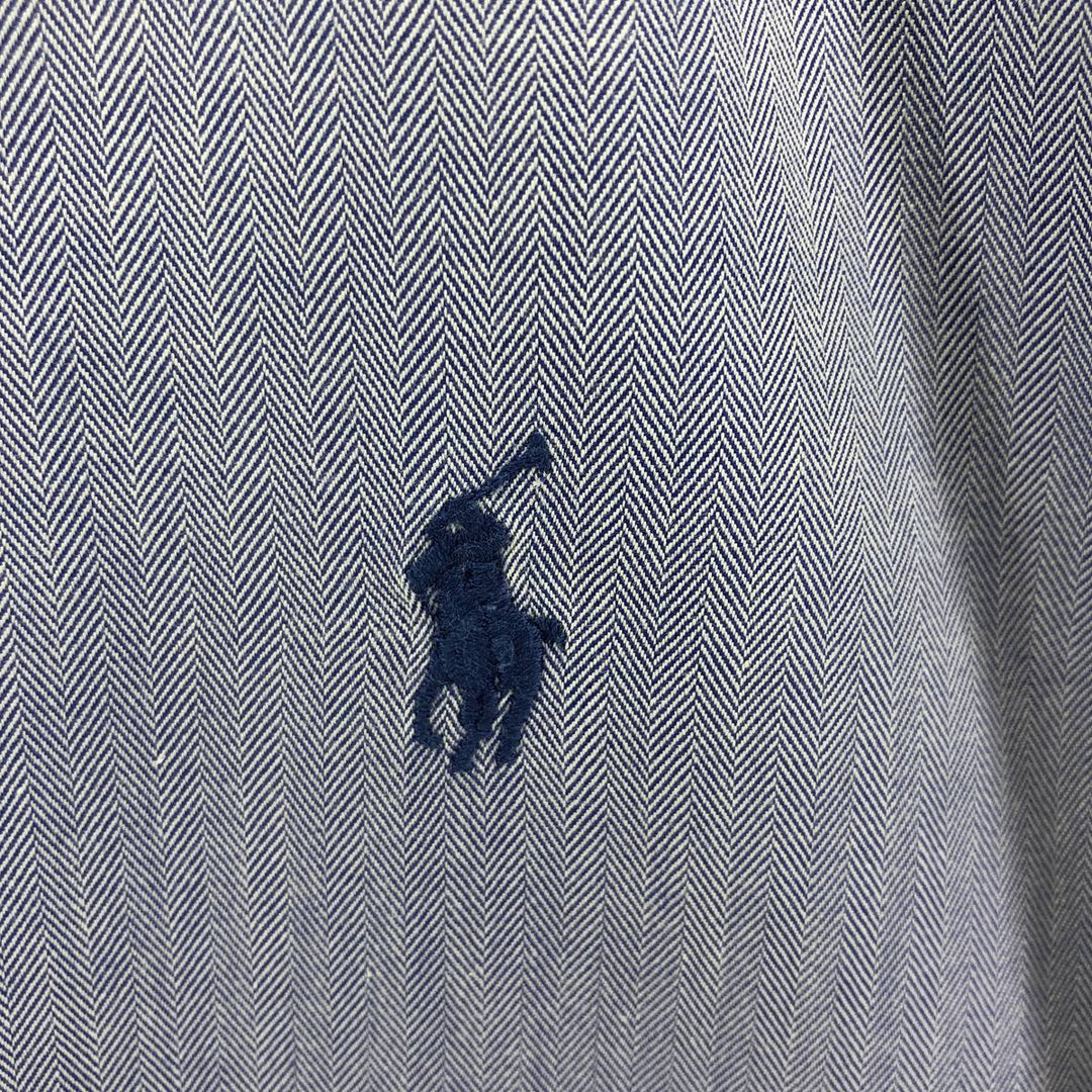 Ralph Lauren YARMOUTH Herringbone Long Sleeve Button Down Shirt Men's XL cotton purple type Vintage Second Hand