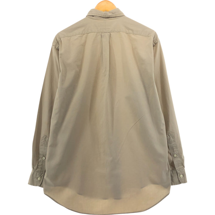 Ralph Lauren BLAKE long sleeve button down shirt, men's size M cotton Khaki type beige Vintage Second Hand