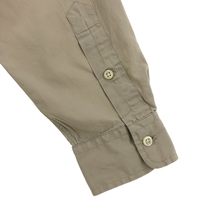Ralph Lauren BLAKE long sleeve button down shirt, men's size M cotton Khaki type beige Vintage Second Hand