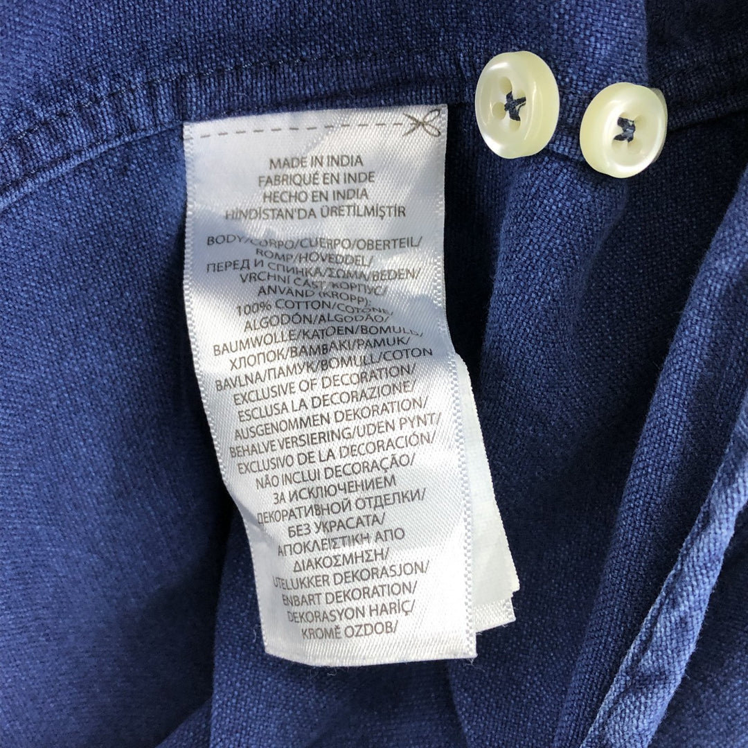 Ralph Lauren Classic Fit Indigo long sleeve button down shirt, men's size XXL cotton navy blue type Vintage Second Hand