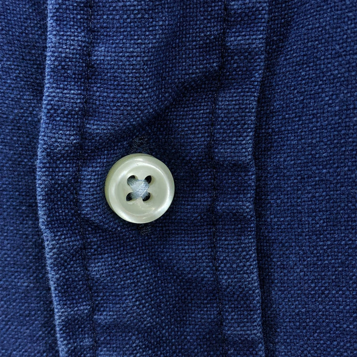 Ralph Lauren Classic Fit Indigo long sleeve button down shirt, men's size XXL cotton navy blue type Vintage Second Hand