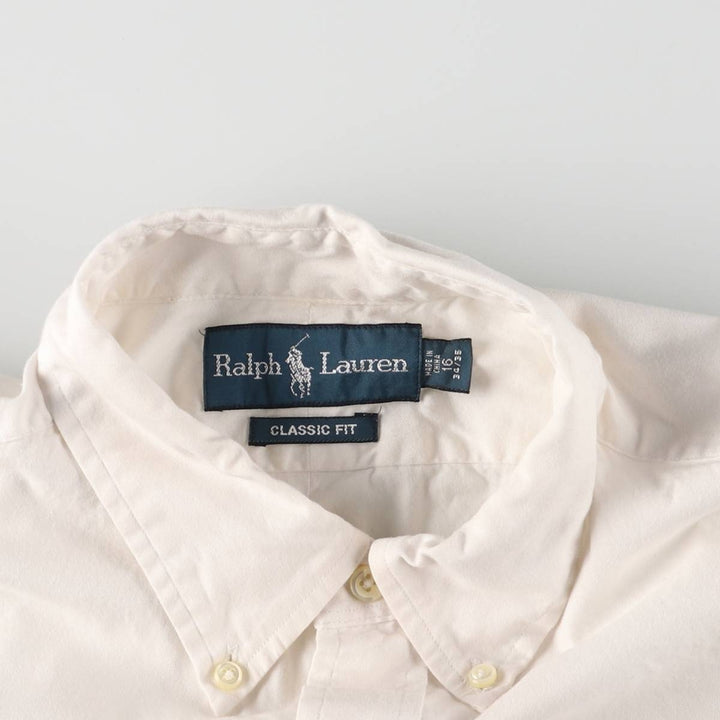 Ralph Lauren Classic Fit Long Sleeve Button Down Shirt, Men's Size L cotton white type Vintage Second Hand