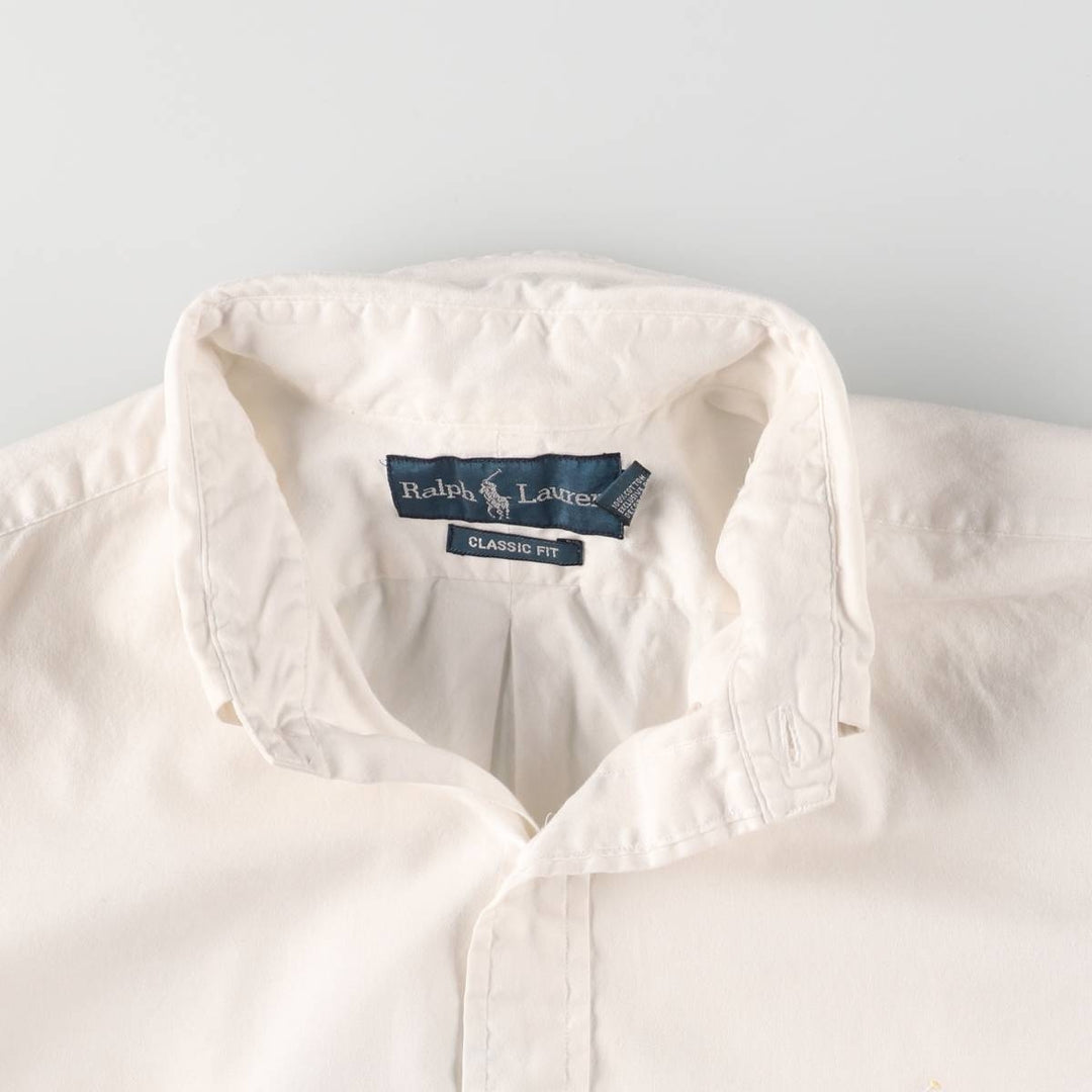 Ralph Lauren Classic Fit Long Sleeve Button Down Shirt, Men's Size L cotton white type Vintage Second Hand