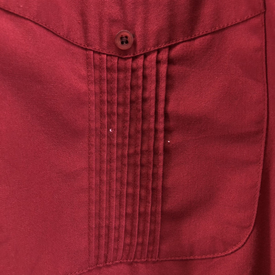 JOHN BLAIR Short Sleeve Mexican Shirt Cuban Shirt Men's XL polyester wine-red Vintage Second Hand