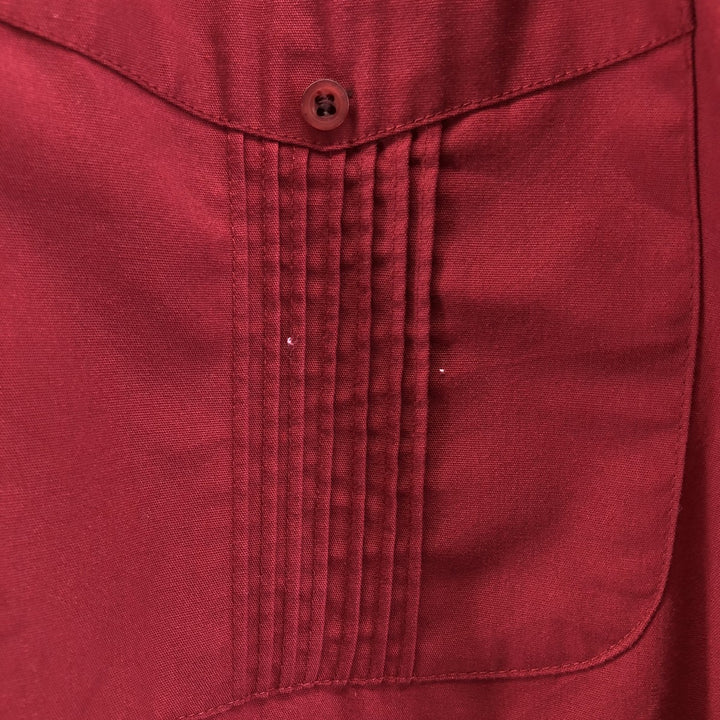 JOHN BLAIR Short Sleeve Mexican Shirt Cuban Shirt Men's XL polyester wine-red Vintage Second Hand