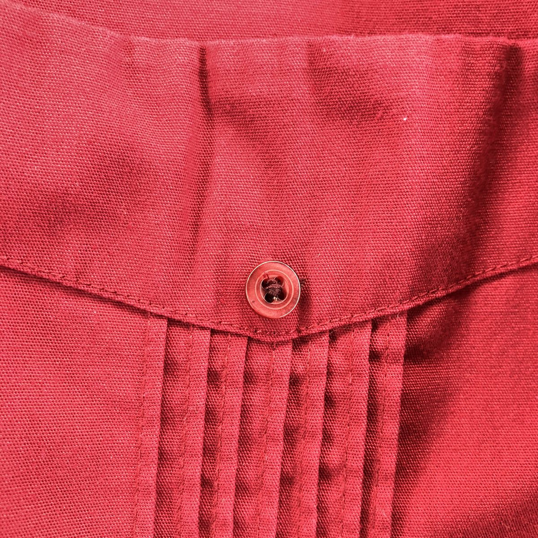 JOHN BLAIR Short Sleeve Mexican Shirt Cuban Shirt Men's XL polyester wine-red Vintage Second Hand