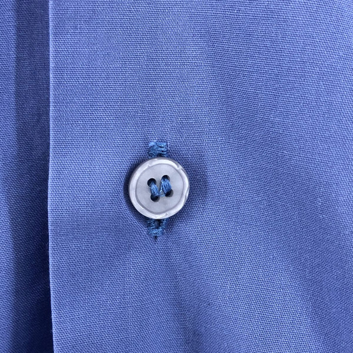 Premier Short Sleeve Open Collar Mexican Shirt Cuban Shirt Box Shirt Men's Size L polyester blue type Vintage Second Hand