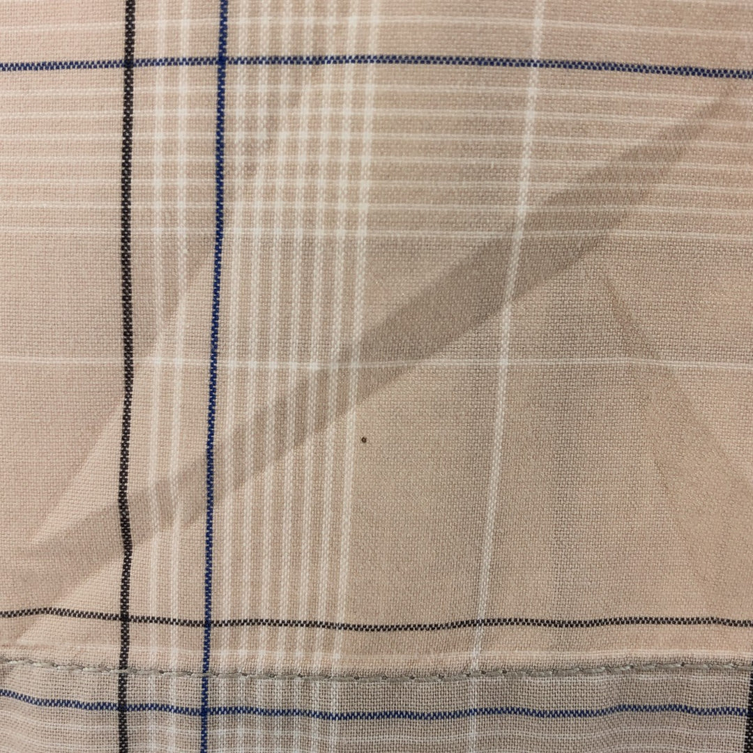 Calvin Klein JEANS Short Sleeve Cotton Check Shirt Men's Size L cotton Beige type Vintage Second Hand