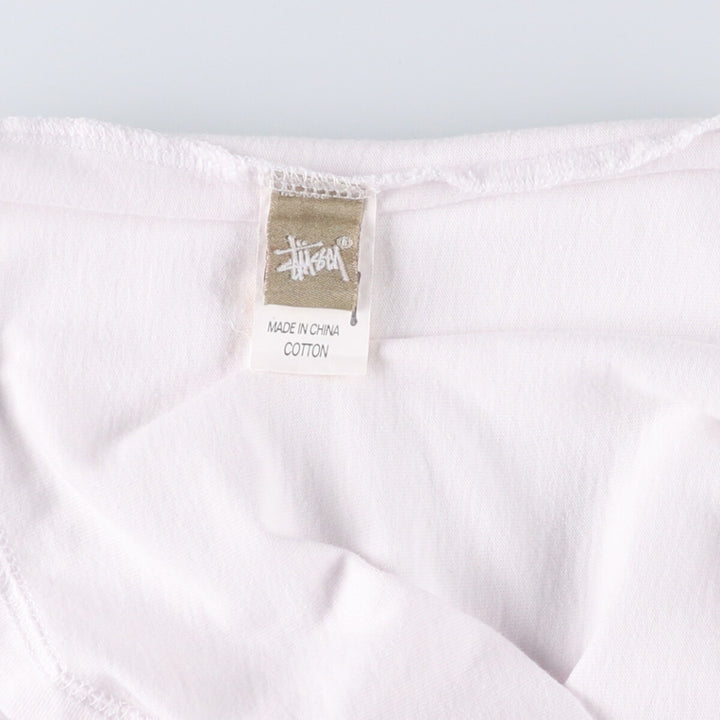 STUSSY Long T-shirt, Men's size L cotton white type Vintage Second Hand