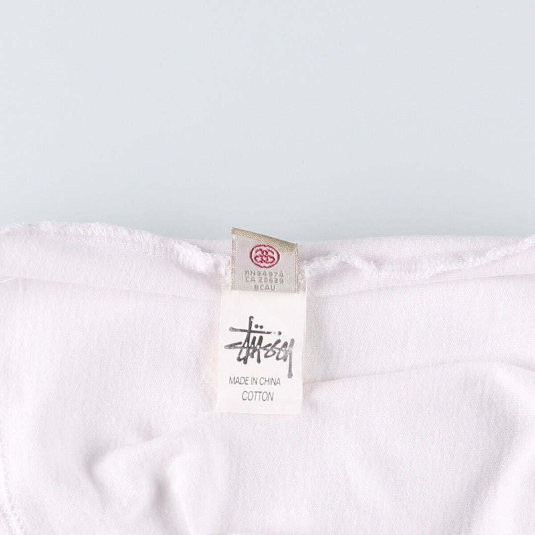 STUSSY Long T-shirt, Men's size L cotton white type Vintage Second Hand