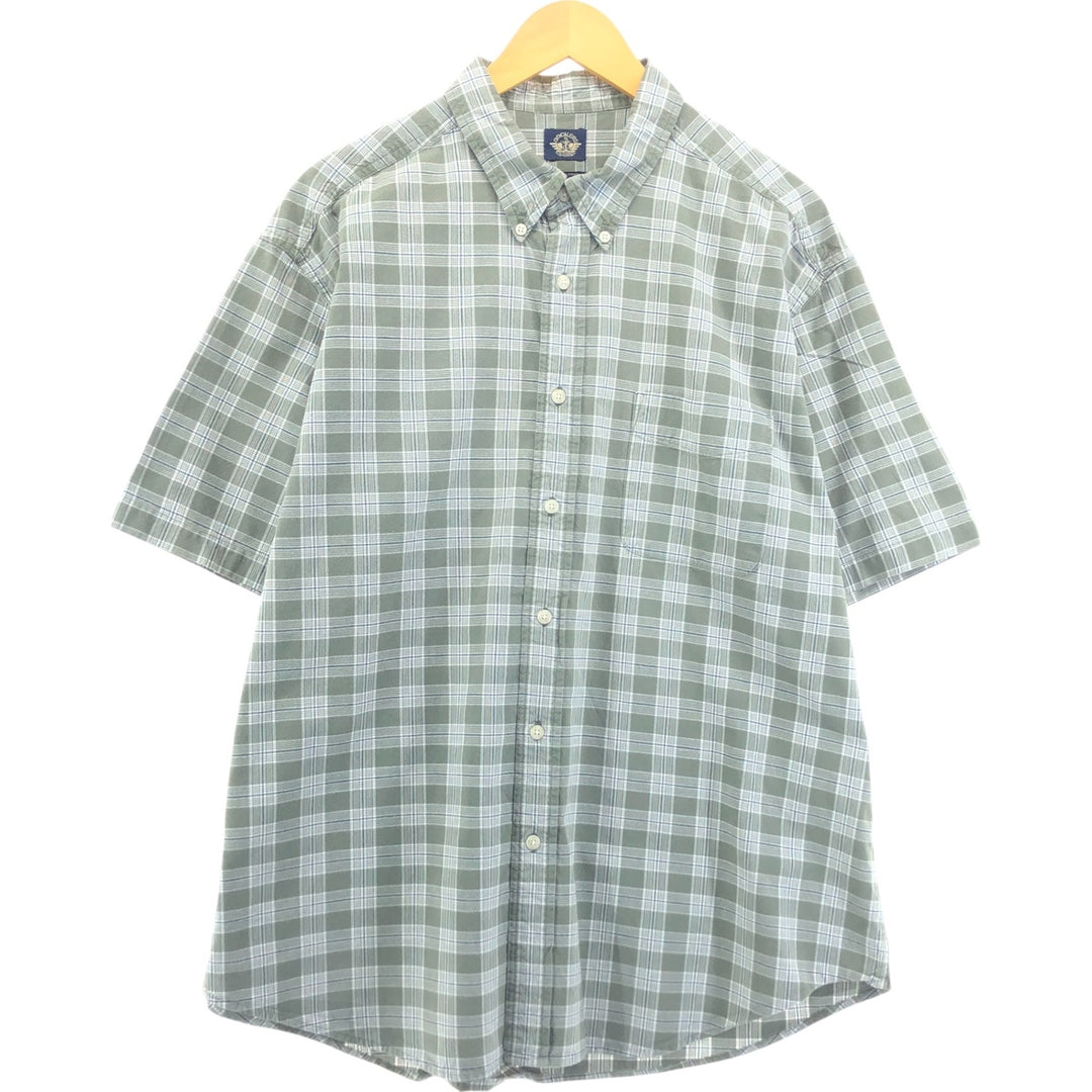 Dockers short sleeve button down check shirt, men's XL size cotton Khaki type Vintage Second Hand