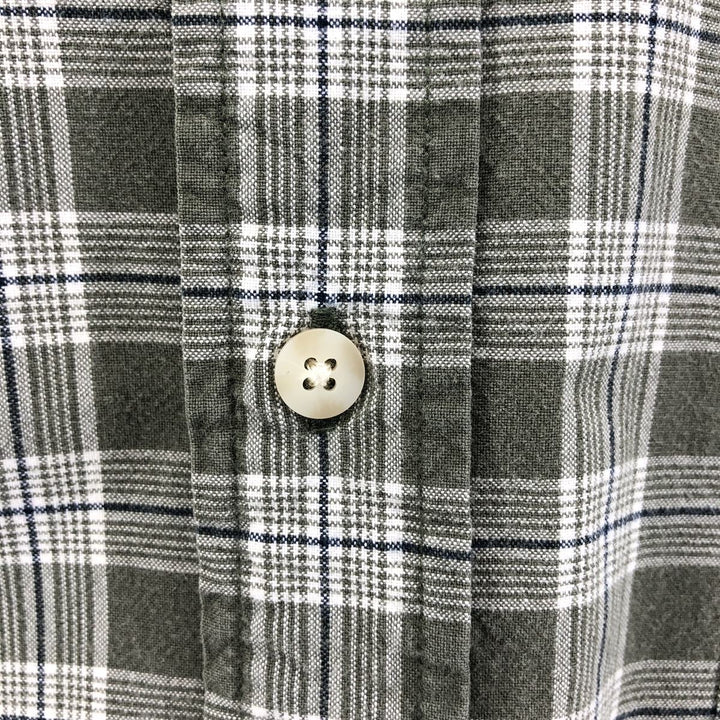 Dockers short sleeve button down check shirt, men's XL size cotton Khaki type Vintage Second Hand