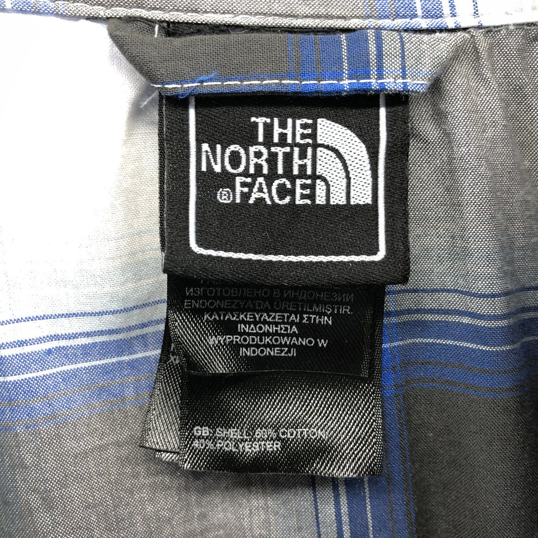 THE NORTH FACE Short Sleeve Check Shirt, Men's Size L cotton blue type Vintage Second Hand