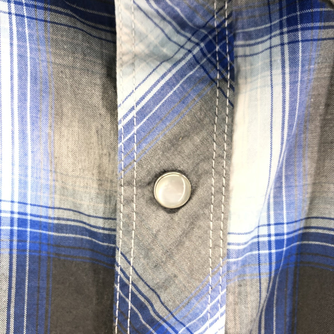 THE NORTH FACE Short Sleeve Check Shirt, Men's Size L cotton blue type Vintage Second Hand