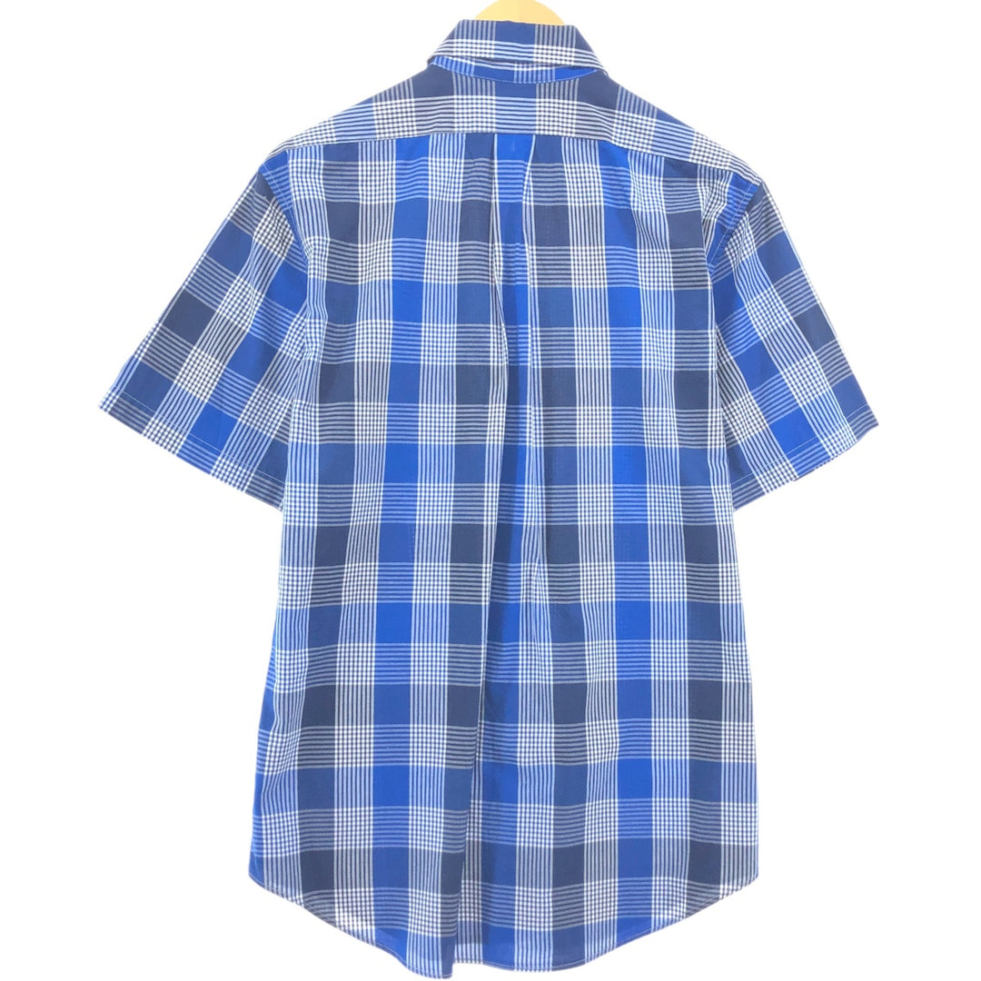 Brooks Brothers 1818 REGENT short sleeve button down check shirt, men's size M cotton blue type Vintage Second Hand