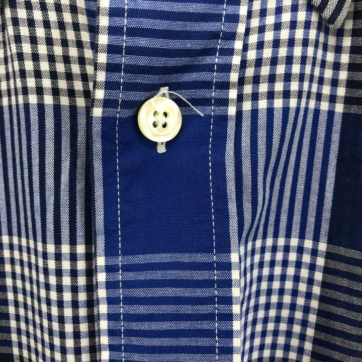 Brooks Brothers 1818 REGENT short sleeve button down check shirt, men's size M cotton blue type Vintage Second Hand